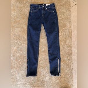 rag & bone Indigo Skinny Jeans with Zippered Ankles